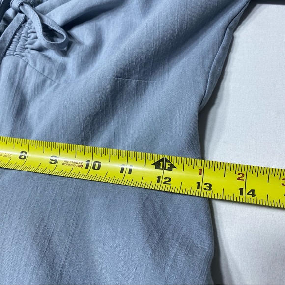 Lulus Women’s Elsie Puff Sleeve Square Neck Mini Dress Dusty Blue Size Small - Picture 7 of 8